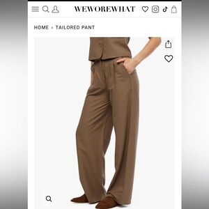 WeWoreWhat Brown Wide Leg Pants High Waisted